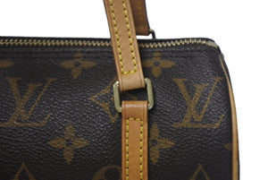 LOUIS VUITTON ルイヴィトン ハンドバッグ ミニパピヨン19 モノグラム ブラウン M51389 ゴールド金具 美品 中古 4c068089