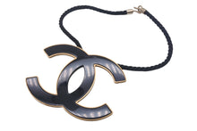 Load image into Gallery viewer, CHANEL シャネル ネックレス チョーカー ココマーク ブラック ゴールド 美品 中古 4c068091