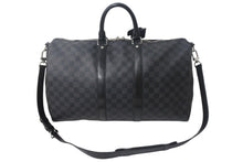 画像をギャラリービューアに読み込む, LOUISVUITTON ルイヴィトン キーポルバンドリエール 45 ボストンバッグ N41418 ダミエグラフィット PVC レザー 美品 中古 4c068098