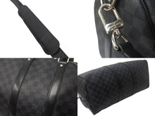 画像をギャラリービューアに読み込む, LOUISVUITTON ルイヴィトン キーポルバンドリエール 45 ボストンバッグ N41418 ダミエグラフィット PVC レザー 美品 中古 4c068098