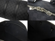 画像をギャラリービューアに読み込む, LOUISVUITTON ルイヴィトン キーポルバンドリエール 45 ボストンバッグ N41418 ダミエグラフィット PVC レザー 美品 中古 4c068098
