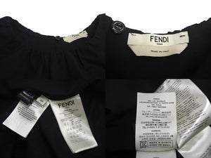 FENDI フェンディ ブラウス トップス 16年 FS6750 2ZM イタリア製 コットン ブラック サイズ36 美品 中古 4c068103 正規品