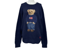 画像をギャラリービューアに読み込む, POLO RALPH LAUREN ポロ・ラルフローレン ベア ウール ニット セーター ネイビー 0105742GH クマ サイズS 美品 中古 4c068119