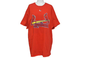 Majestic マジェスティック セントルイス カージナルス Randal Grichuk 半袖Tシャツ サイズL レッド コットン 美品 中古 4c068110