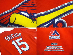 Majestic マジェスティック セントルイス カージナルス Randal Grichuk 半袖Tシャツ サイズL レッド コットン 美品 中古 4c068110