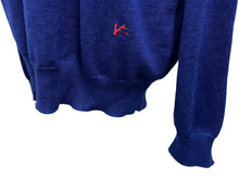 Load image into Gallery viewer, 美品 ISAIA イザイア ウール ニット ブルー 青 刺繍 長袖 トップス サイズXL 中古 4c068113