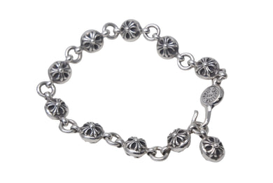 新品同様 Chrome Hearts クロムハーツ クロスボールブレスレット 69g シルバー925 10リンク 中古 4c068125