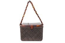 画像をギャラリービューアに読み込む, CHANEL シャネル バニティ ハンドバッグ プラチェーン 4番台 スエード キルティング ココマーク ブラウン 良品 中古 4c068189