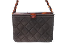 画像をギャラリービューアに読み込む, CHANEL シャネル バニティ ハンドバッグ プラチェーン 4番台 スエード キルティング ココマーク ブラウン 良品 中古 4c068189