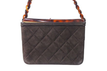 画像をギャラリービューアに読み込む, CHANEL シャネル バニティ ハンドバッグ プラチェーン 4番台 スエード キルティング ココマーク ブラウン 良品 中古 4c068189