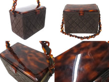 画像をギャラリービューアに読み込む, CHANEL シャネル バニティ ハンドバッグ プラチェーン 4番台 スエード キルティング ココマーク ブラウン 良品 中古 4c068189