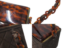 画像をギャラリービューアに読み込む, CHANEL シャネル バニティ ハンドバッグ プラチェーン 4番台 スエード キルティング ココマーク ブラウン 良品 中古 4c068189