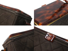 画像をギャラリービューアに読み込む, CHANEL シャネル バニティ ハンドバッグ プラチェーン 4番台 スエード キルティング ココマーク ブラウン 良品 中古 4c068189