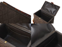 画像をギャラリービューアに読み込む, CHANEL シャネル バニティ ハンドバッグ プラチェーン 4番台 スエード キルティング ココマーク ブラウン 良品 中古 4c068189