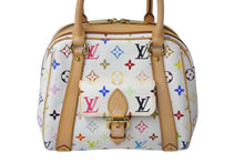 Load image into Gallery viewer, 新品同様 LouisVuitton ルイヴィトン プリシラ ハンドバッグ モノグラム マルチカラー ホワイト キャンバス レザー 中古 4c068193