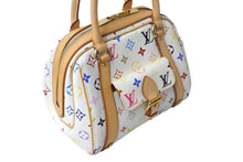 Load image into Gallery viewer, 新品同様 LouisVuitton ルイヴィトン プリシラ ハンドバッグ モノグラム マルチカラー ホワイト キャンバス レザー 中古 4c068193