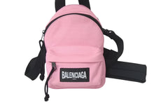 Load image into Gallery viewer, 極美品 BALENCIAGA バレンシアガ ミニ バックパック リュック イタリア製 キャンバス ピンク ブラック 中古 4c068237