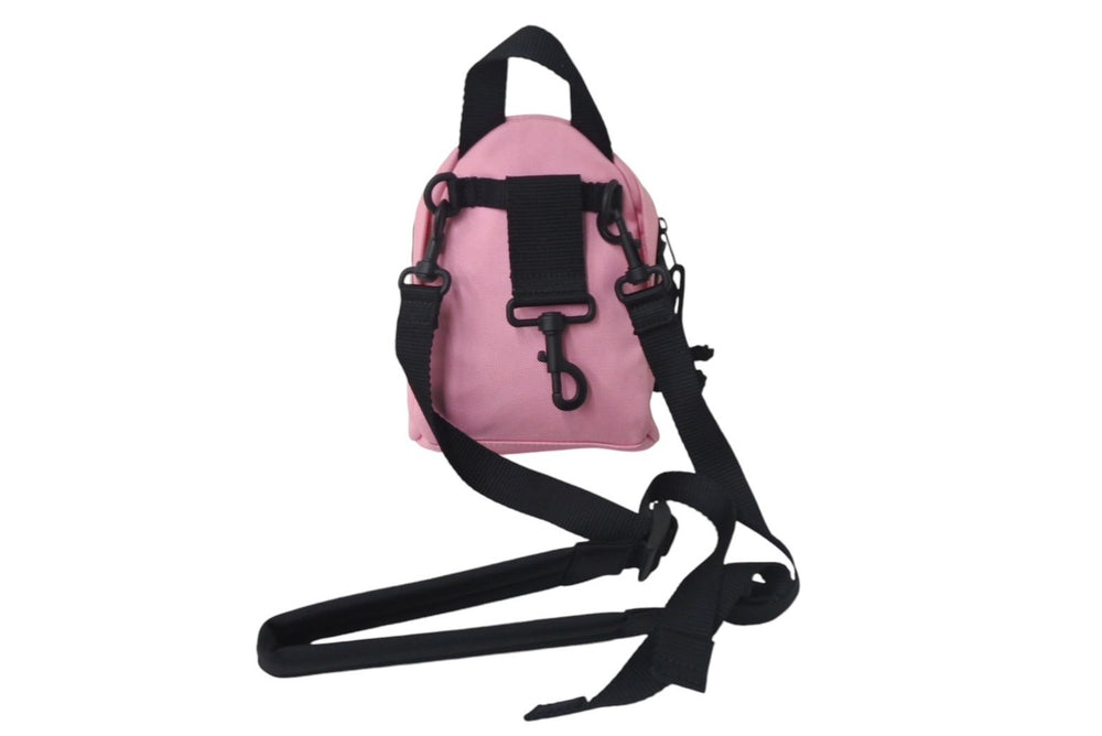 Very Good Condition BALENCIAGA Mini Backpack Rucksack Made in Italy Canvas Pink Black Used 4c068237