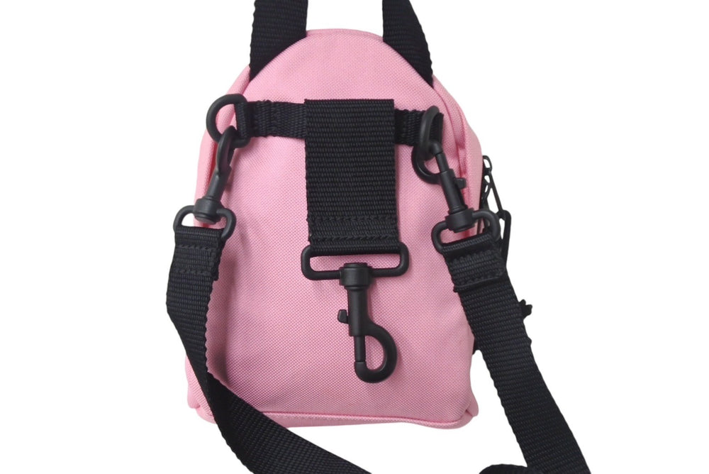 Very Good Condition BALENCIAGA Mini Backpack Rucksack Made in Italy Canvas Pink Black Used 4c068237
