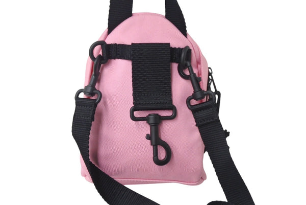 Very Good Condition BALENCIAGA Mini Backpack Rucksack Made in Italy Canvas Pink Black Used 4c068237