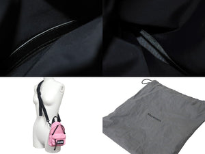 Very Good Condition BALENCIAGA Mini Backpack Rucksack Made in Italy Canvas Pink Black Used 4c068237