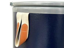 Load image into Gallery viewer, 極美品 HERMES エルメス サドルボックス セリエライン ラージサイズ ネイビー シルバー インテリア 収納 置物 中古 4c068267