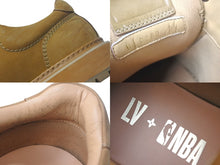 画像をギャラリービューアに読み込む, LouisVuitton ルイヴィトン NBA エヌビーエー スニーカー アベス・ライン レザー ブラウン ゴールド金具 サイズ8 1/2 美品 中古 4c068287