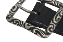 画像をギャラリービューアに読み込む, Chrome Hearts クロムハーツ BLT SCRLREC レクタングルスクロール サイズ34 レザーベルト ブラック 美品 中古 4c068292