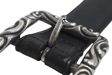 画像をギャラリービューアに読み込む, Chrome Hearts クロムハーツ BLT SCRLREC レクタングルスクロール サイズ34 レザーベルト ブラック 美品 中古 4c068292