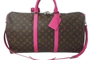 新品同様 LOUIS VUITTON ルイヴィトン キーポルバンドリエール50 ボストンバッグ M46773 フューシャピンク 中古 4c068298