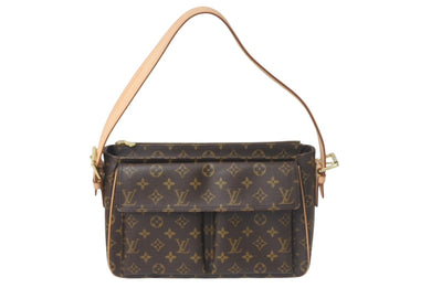 極美品 LOUISVUITTON ルイヴィトン ヴィバシテGM ワンショルダーバッグ M51163 モノグラム PVC レザー ゴールド金具 中古 4c068303