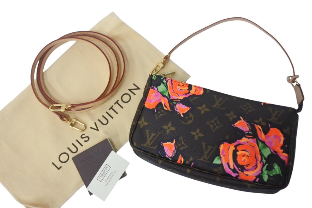 Like new LOUIS VUITTON Monogram Rose Pochette Accessory Pouch M48615 Rose Used 4c068304