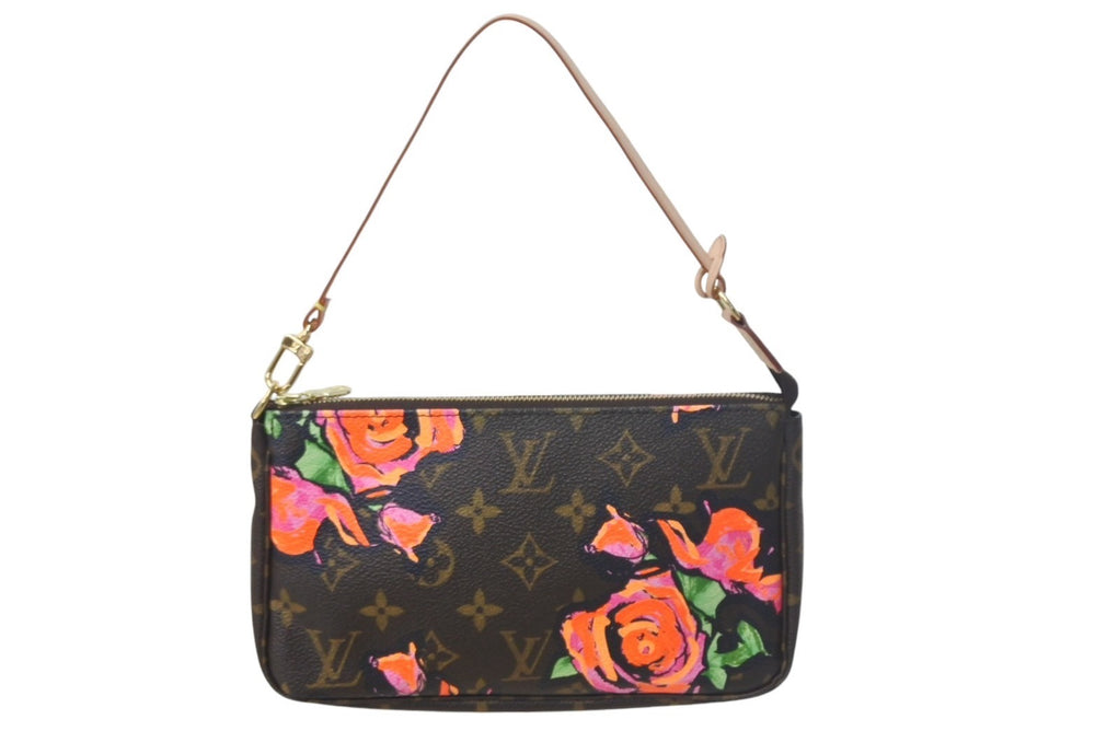 Like new LOUIS VUITTON Monogram Rose Pochette Accessory Pouch M48615 Rose Used 4c068304