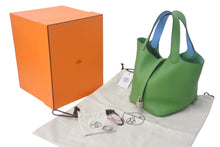 Load image into Gallery viewer, 未使用 HERMES エルメス ハンドバッグ ピコタンロックPM トリヨンクレマンス ヴェールユッカ バイカラー B刻印 シルバー金具 中古 4c068311
