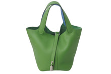 Load image into Gallery viewer, 未使用 HERMES エルメス ハンドバッグ ピコタンロックPM トリヨンクレマンス ヴェールユッカ バイカラー B刻印 シルバー金具 中古 4c068311