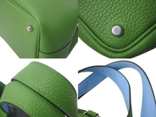 Load image into Gallery viewer, 未使用 HERMES エルメス ハンドバッグ ピコタンロックPM トリヨンクレマンス ヴェールユッカ バイカラー B刻印 シルバー金具 中古 4c068311