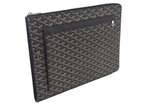 Load image into Gallery viewer, 極美品 Goyard ゴヤール ソルボンヌ クラッチバッグ セカンドバッグ L字ファスナー コーティングキャンバス レザー ブラック 中古 4c068312