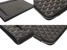 Load image into Gallery viewer, 極美品 Goyard ゴヤール ソルボンヌ クラッチバッグ セカンドバッグ L字ファスナー コーティングキャンバス レザー ブラック 中古 4c068312