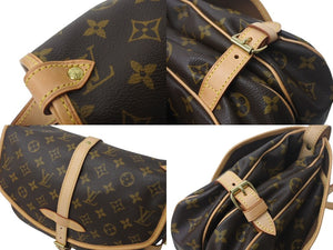 極美品 LOUIS VUITTON ルイヴィトン ソミュール30 ショルダーバッグ ブラウン モノグラム ロゴ 斜めがけ M42256 中古 4c068315