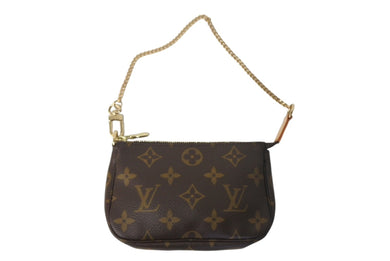 極美品 LOUIS VUITTON ルイヴィトン モノグラム ミニポシェット アクセソワール アクセサリーポーチ M58009 ブラウン 中古 4c068316