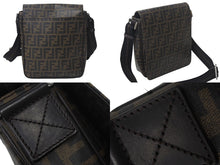 画像をギャラリービューアに読み込む, FENDI フェンディ ズッカ柄 ショルダーバッグ 7VA215/B0W イタリア製 PVC ブラウン ブラック シルバー金具 美品 中古 4c068324