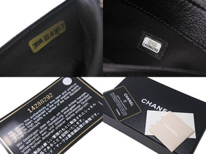 新品同様 CHANEL シャネル ジャケットモチーフ 長財布 二つ折り財布 スペイン製 レザー ブラック シルバー金具 中古 4c068328