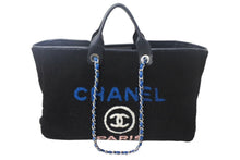 画像をギャラリービューアに読み込む, 極美品 CHANEL シャネル ドーヴィルGM 2WAY チェーントートバッグ 26番台 ボア カーフレザー ブラック ブルー ピンク 中古 4c068331