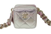 画像をギャラリービューアに読み込む, CHANEL シャネル ショルダーバッグ キューブチェーンバッグ AP2529 ピンク シルバー ラムスキン ゴールド金具 美品 中古 4c068334