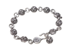 CHROME HEARTS クロムハーツ シルバー 925 #2 クロスボール ブレスレット 66.6g 腕周り約21cm 美品 中古 4c068358