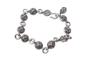 CHROME HEARTS クロムハーツ シルバー 925 #2 クロスボール ブレスレット 66.6g 腕周り約21cm 美品 中古 4c068358