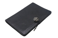 Load image into Gallery viewer, CHROME HEARTS クロムハーツ AGENDA PLAIN 手帳カバー ブックカバー クロスボールボタン シルバー925 レザー ブラック 美品 中古 4c068361