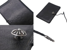 Load image into Gallery viewer, CHROME HEARTS クロムハーツ AGENDA PLAIN 手帳カバー ブックカバー クロスボールボタン シルバー925 レザー ブラック 美品 中古 4c068361