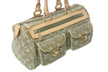 画像をギャラリービューアに読み込む, LOUIS VUITTON ルイヴィトン ハンドバッグ デニム ネオスピーディ M95215 モノグラムデニム カーキ ゴールド金具 美品 中古 4c068366