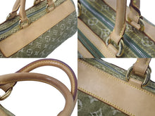 画像をギャラリービューアに読み込む, LOUIS VUITTON ルイヴィトン ハンドバッグ デニム ネオスピーディ M95215 モノグラムデニム カーキ ゴールド金具 美品 中古 4c068366